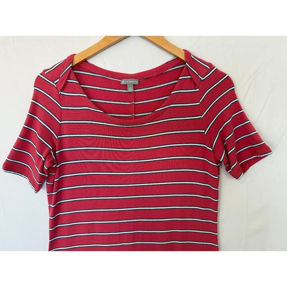 T By Talbots Striped Dress Womens Size XS Pockets Modal Athleisure Casual - Picture 3 of 11